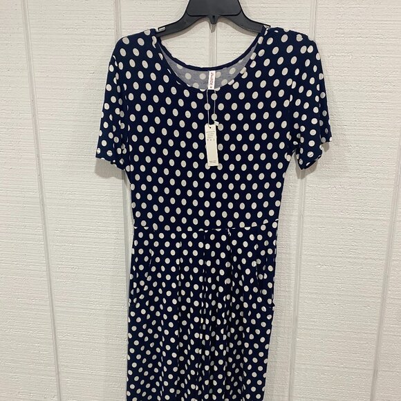 Dou BCQ Dresses & Skirts - Navy and White Polka Dot Dress